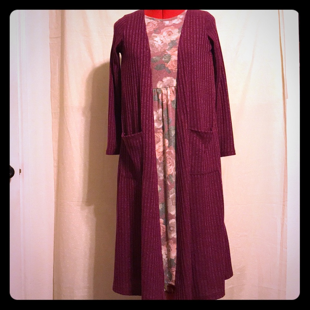 NWOT Lularoe wine colored duster sweater